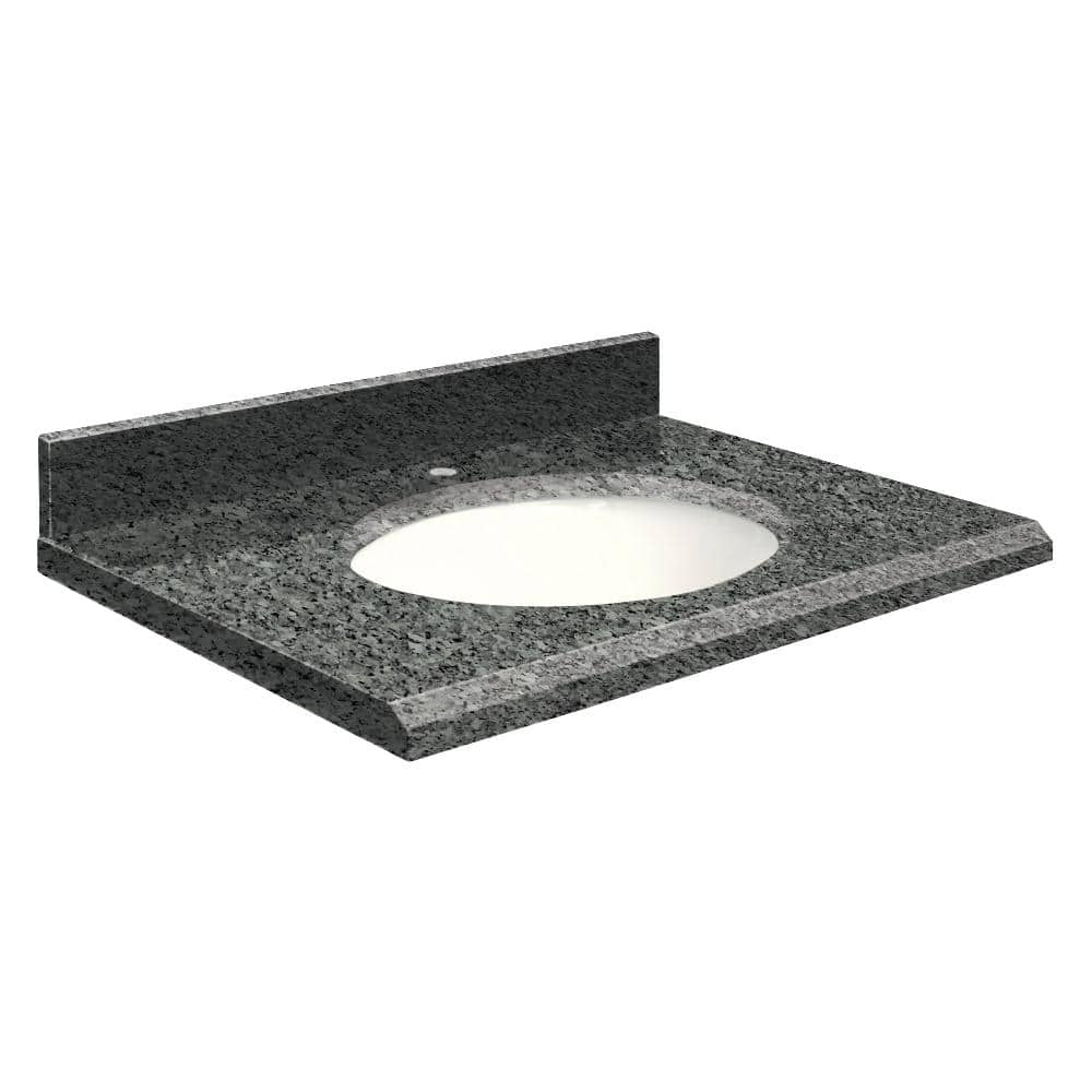 Transolid 25 in. W x 22 in. D Granite Vanity Top in Blue Pearl with