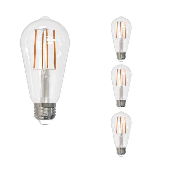 Bulbrite 100 - Watt Equivalent ST18 Dimmable Medium Screw LED Light Bulb Warm White Light 2700K 4 - Pack