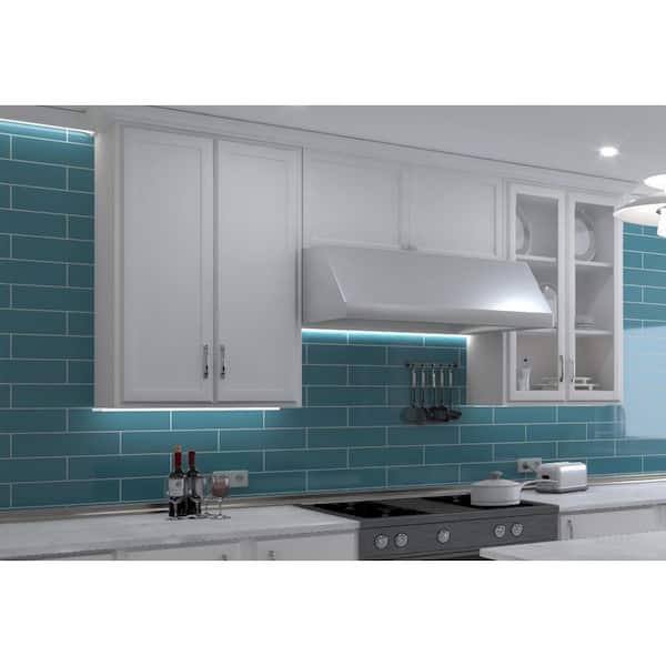 Perfecto- Marvelli 16" x 4" Ceramic Textured Acqua Subway Industrial Style Tile 12.92 sq\ft.30 per case
