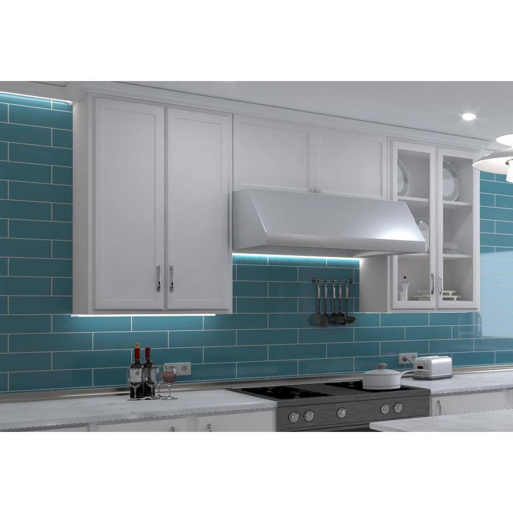 Perfecto Marvelli 4'' x 16'' Blue Glazed Ceramic Subway Tile