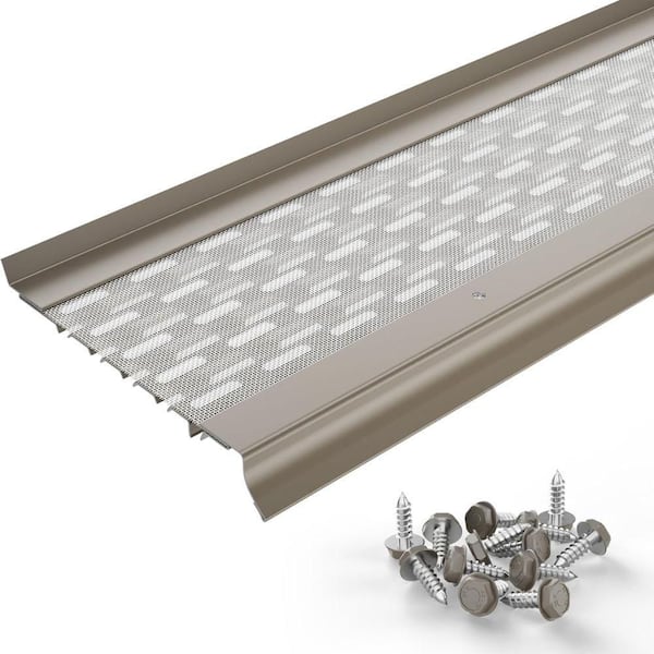 6" Gutter Guard 50ft-Clay, Stainless Mesh & Aluminum, Contractor-Grade Leaf Protection