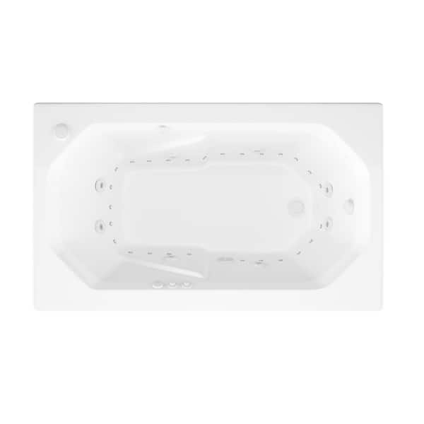 Onyx 5 ft. Rectangular Drop-in Whirlpool and Air Bath Tub in White