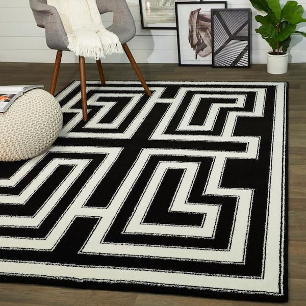 Vincent Black 8 ft. x 10 ft. Art Deco Area Rug