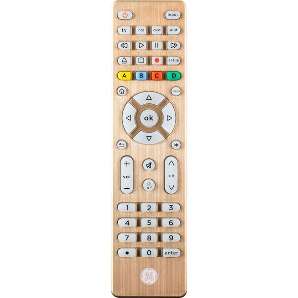 GE 4-Device Backlit Universal TV Remote Control in Brushed Gold