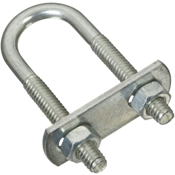 National Hardware #112-1/4 in. x 3/4 in. x 2-1/2 in. Zinc U Bolt with Plate and Hex Nut