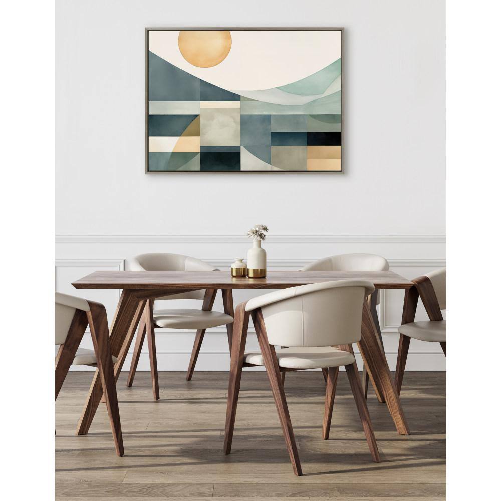 Mid-Century Modern Abstract Coastal Landscape Canvas Art