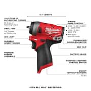 M12 FUEL 12V Lithium-Ion Brushless Cordless Stubby 1/2 in. Impact Wrench with M12 2.0Ah Battery