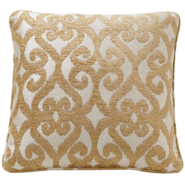 Home Decorators Collection Scroll 18 in. Gold Decorative Pillow