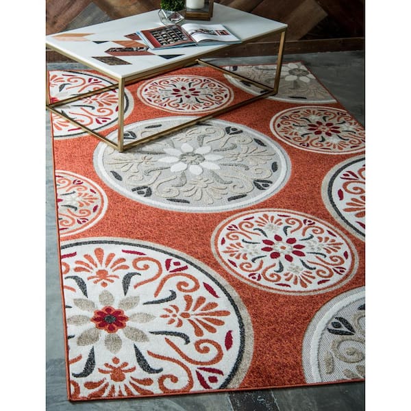 Indoor/Outdoor San Francisco Terracotta 9' 0 x 12' 0 Area Rug