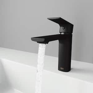 Davidson Single Handle Single-Hole Bathroom Faucet Sink in Matte Black