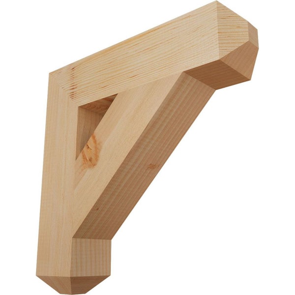 Ekena Millwork 3.5 in. x 18 in. x 18 in. Douglas Fir Traditional Craftsman Smooth Bracket