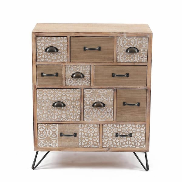 LuxenHome Metal & Wood Multi-Storage Cabinet