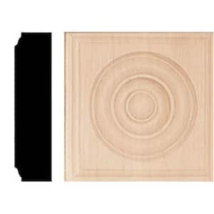 3-1/2 in. x 3-1/2 in. x 7/8 in. Maple Rosette Moulding