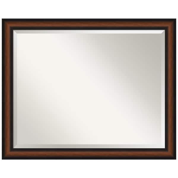 Amanti Art Yale Walnut 31.5 in. H x 25.5 in. W Framed Wall Mirror