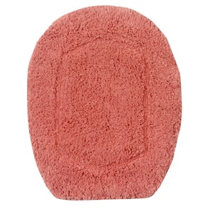 Waterford Collection 100% Cotton Tufted Bath Rug, 18x18 in. Toilet Lid Cover, Coral