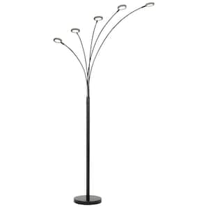 72 in. Bronze 5 Dimmable (Full Range) Arc Floor Lamp for Living Room with Metal Dome Shade
