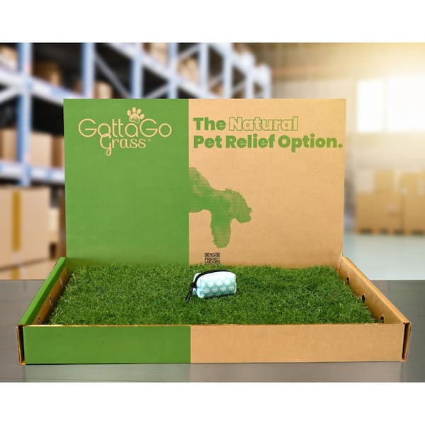 Gotta Go Grass Potty Pad Refill 2pk + Waste Bag Dispenser + Toy Ball + Squeaky Toy