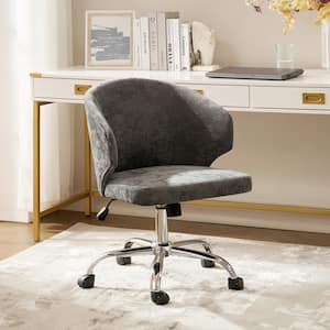 Daniel Charcoal Modern Upholstery 360° Rotating Office Chair with Metal Legs