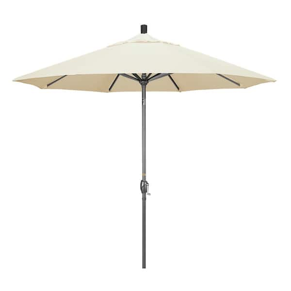 California Umbrella 9 ft. Hammertone Grey Aluminum Market Patio ...