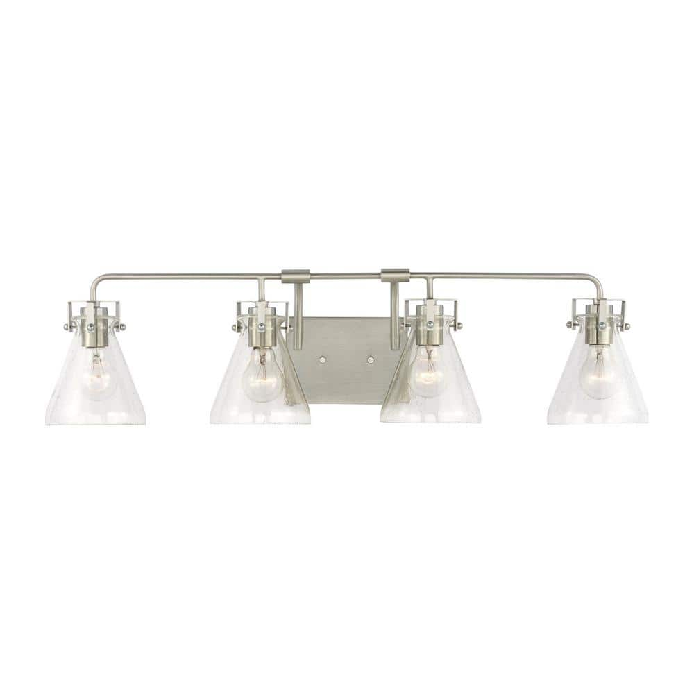 Generation Lighting Jaden 33.25 in. 4-Light Brushed Nickel Transitional ...