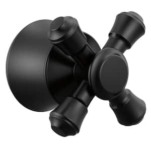 (1-Pack) Cassidy Tub and Shower Faucet Metal Cross Handle in Matte Black