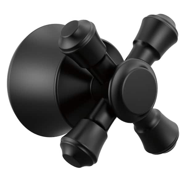 (1-Pack) Cassidy Tub and Shower Faucet Metal Cross Handle in Matte Black