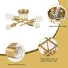 TOZING 16 in. 4-Light Modern Sputnik Gold Ceiling Light