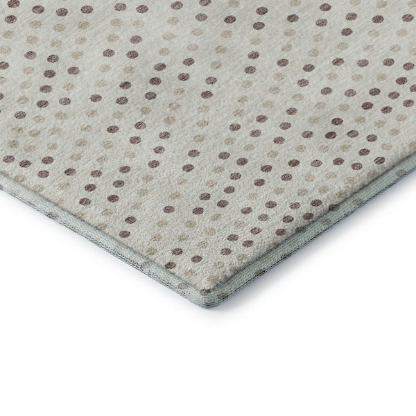 Mayfield Premium Machine Washable Abstract AMF1021 Ivory 3 ft. x 5 ft. Area Rug