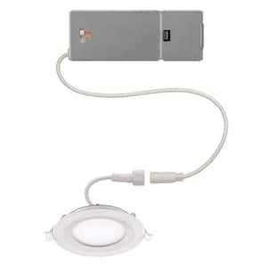 3 in. Canless Integrated LED Recessed Light Trim 550 Lumens Adjustable CCT Kitchen Bathroom Remodel Wet Rated Dimmable