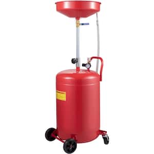 Waste Oil Drain Tank 20 Gal. Oil Change Container Air Operated Adjustable Funnel Height with Pressure Regulate Valve