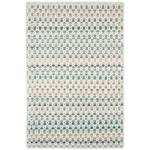 Poppy Handwoven Wool Blue 4 ft. x 6 ft. Indoor Area Rug