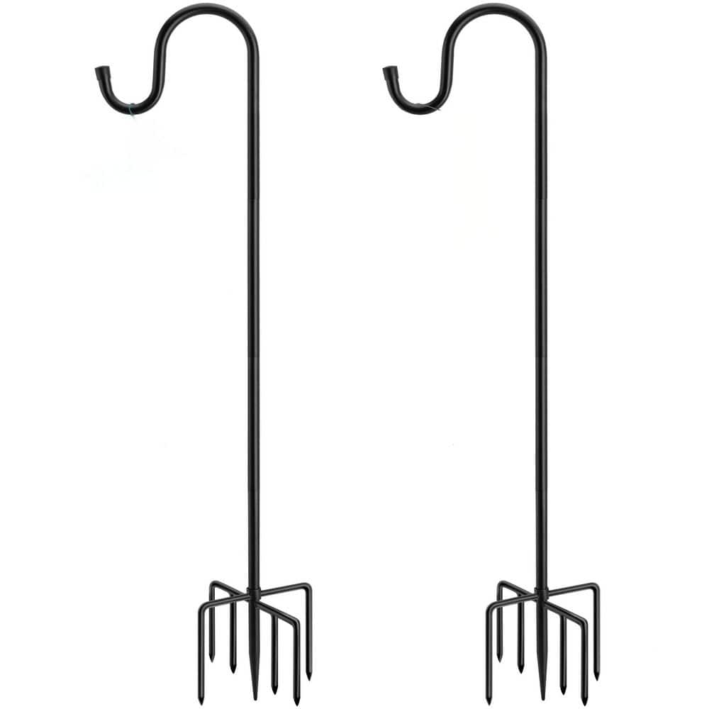 72 in. Metal Adjustable Shepherds Hooks with 7 Base Prongs for Bird Feeders, Light Lantern, Plant Hanger, Black (2-Pack) price history on PriceWatchPro