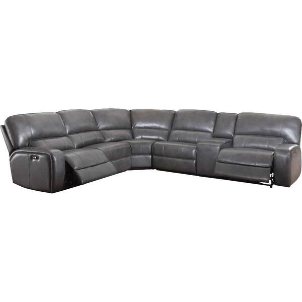 Gray Leather Modern LShaped Sectional Sofa with Kuwait Ubuy