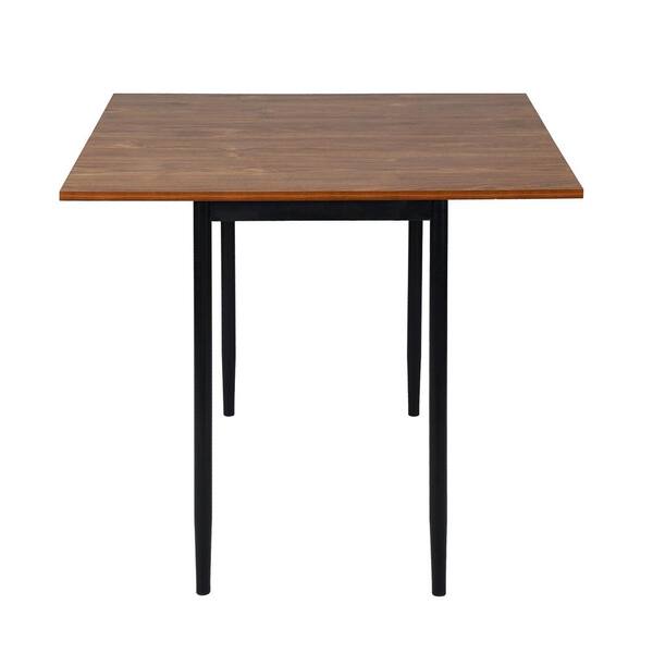 Sumyeg Brown Extendable Table Rectangular Drop Leaf Dining Table With Metal Legs Clinton Lmkz The Home Depot