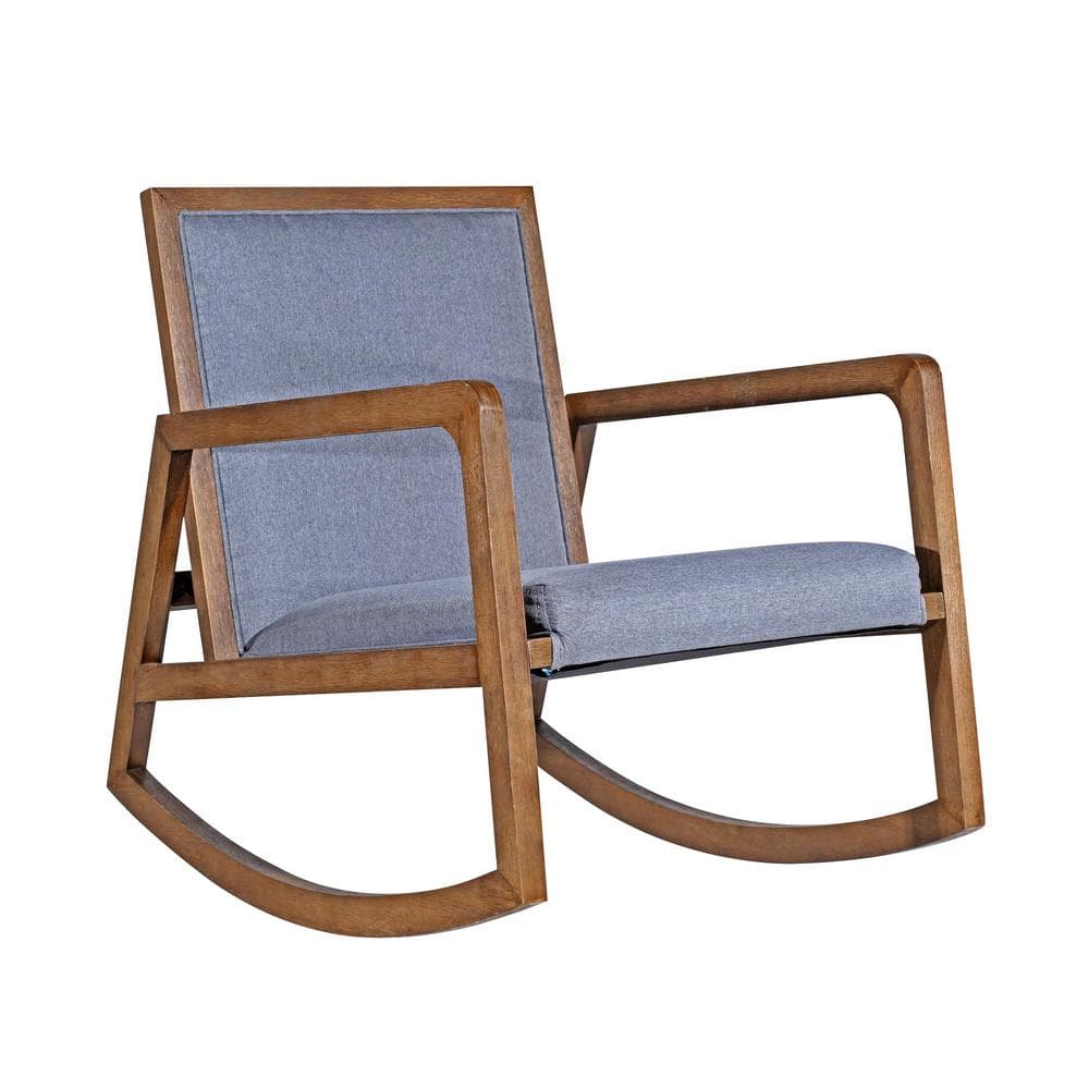 Luna Accent Grey Rocking Chair - Coffee Brushed Finish