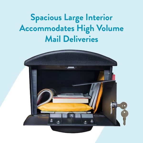 Architectural Mailboxes Mailsafe Black, Large, Plastic, Locking
