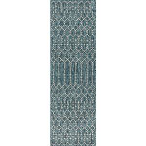 JONATHAN Y Ourika Moroccan Teal/Gray 5 ft. 3 in. x 7 ft. 7 in ...