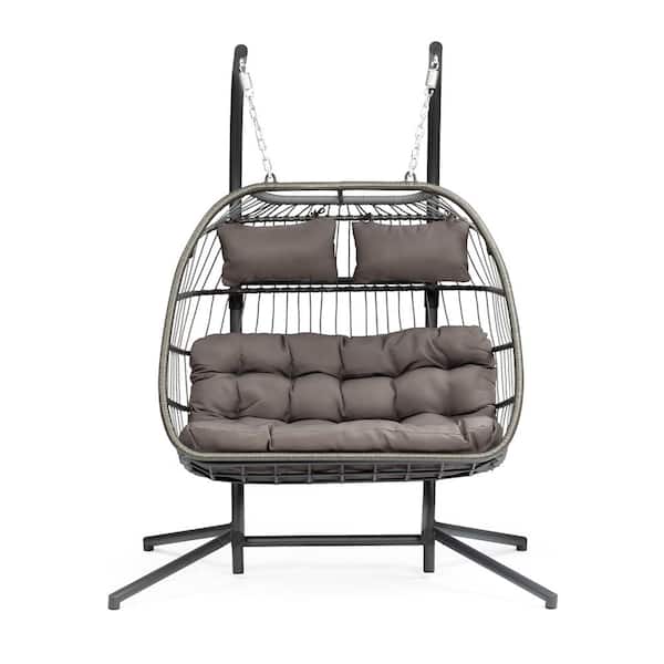 Nother Luxury 2 Person X-Large Double Swing Chair Wicker Hanging Egg Chair 
