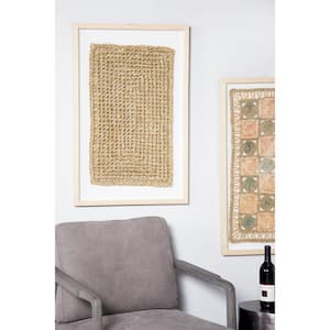 Abstract Natural Beige Rope and Wood Wall Art