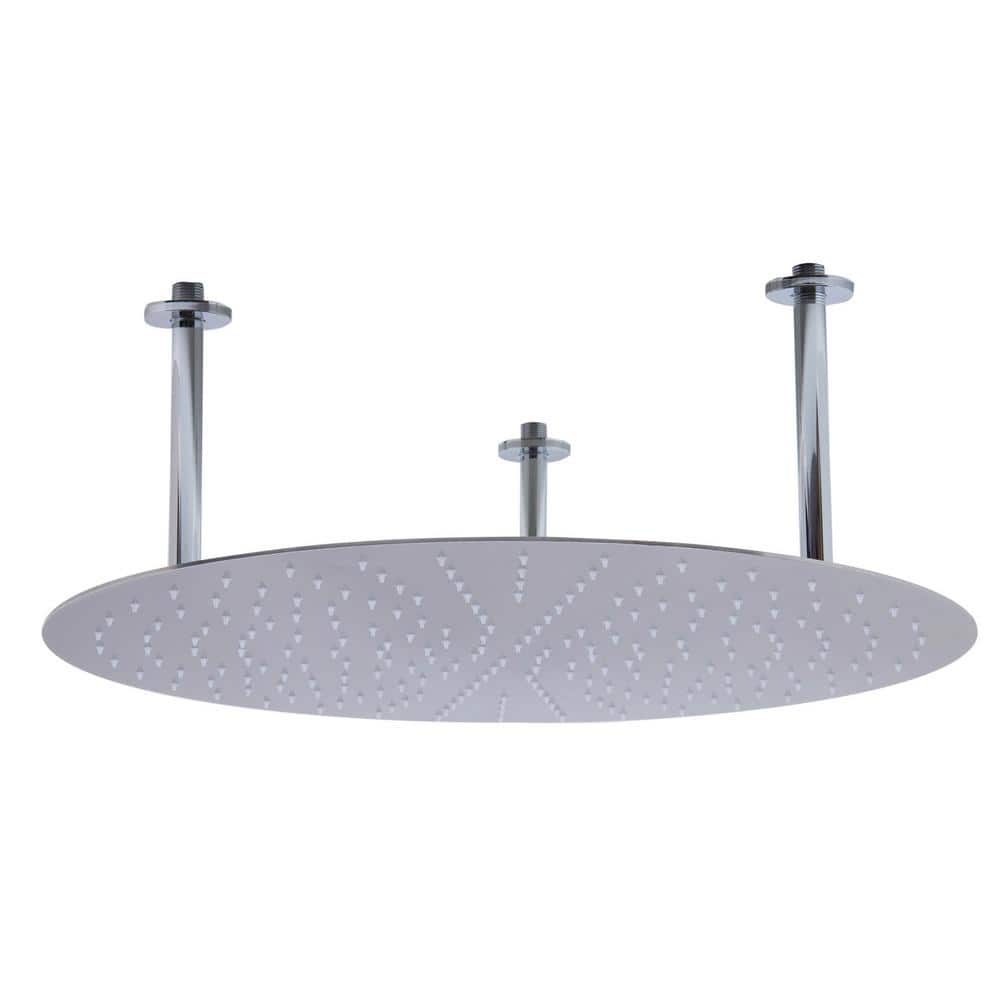 Ultra Thin 24" Brushed Stainless Steel Ceiling Mounted Rain Shower Head