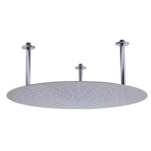 1-Spray 24 in. Single Ceiling Mount Fixed Rain Shower Head in Brushed Stainless Steel