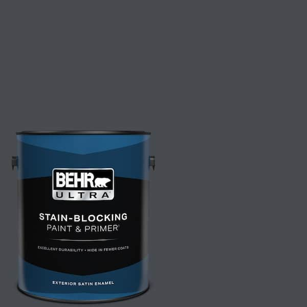 BEHR ULTRA 1 gal. Home Decorators Collection #HDC-CL-24 Black Ribbon Satin Enamel Exterior Paint & Primer