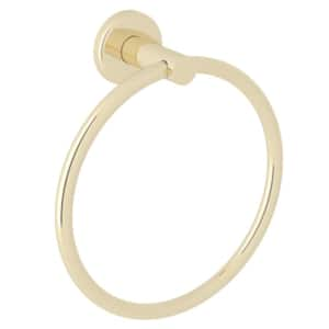 Meda, Lombardia And Avanti Bath Towel Ring In Unlacquered Brass