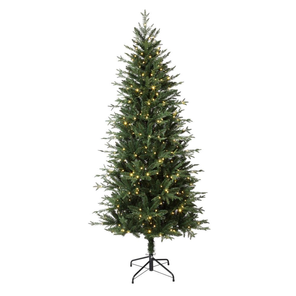 6.5' Green Fir Artificial Christmas Tree with Multicolor LED Lights