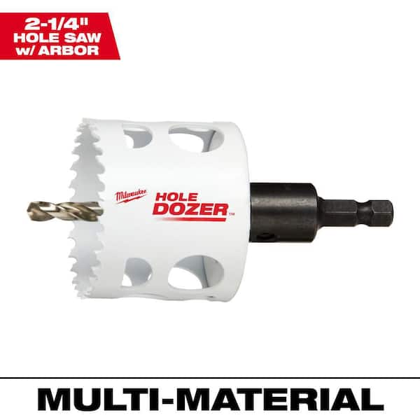 Milwaukee 2-1/4 in. HOLE DOZER Bi-Metal Hole Saw with 3/8 in. Arbor and Pilot Bit