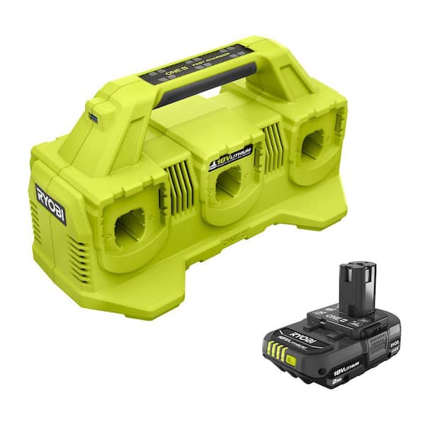 ONE+ 18V 6-Port Fast Charger with 2.0 Ah Battery