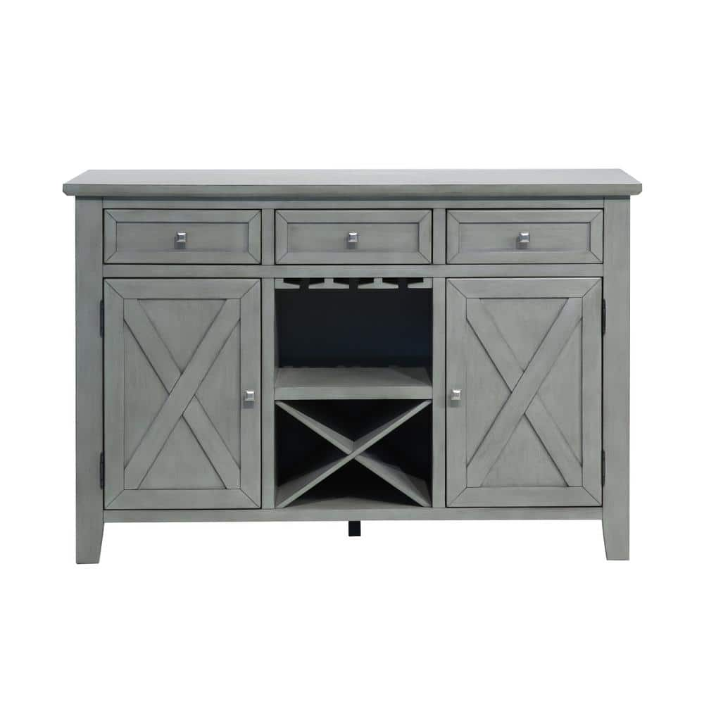 DEVON & CLAIRE Monica Gray Wooden 54 in. Server Buffet