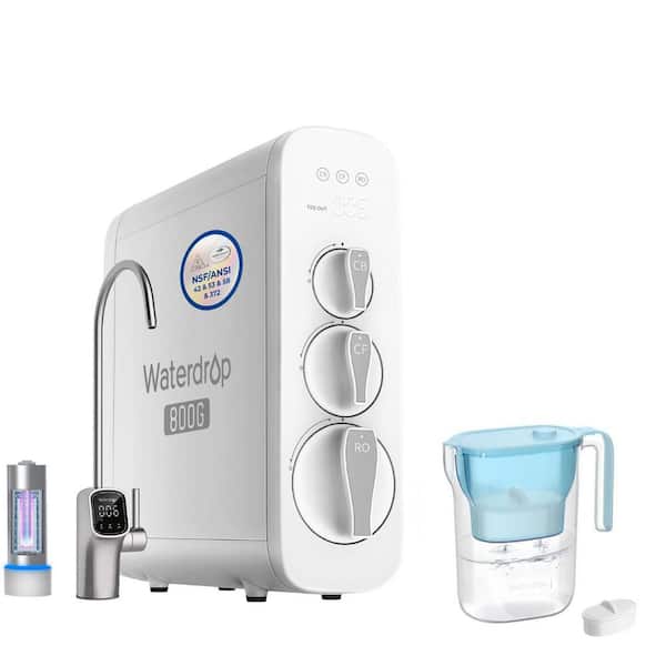 G3P800 Reverse Osmosis System, 800 GPD Fast Flow, NSF/ANSI 42 & 53 & 58 & 372 Certified, Extra Water Filter Pitcher