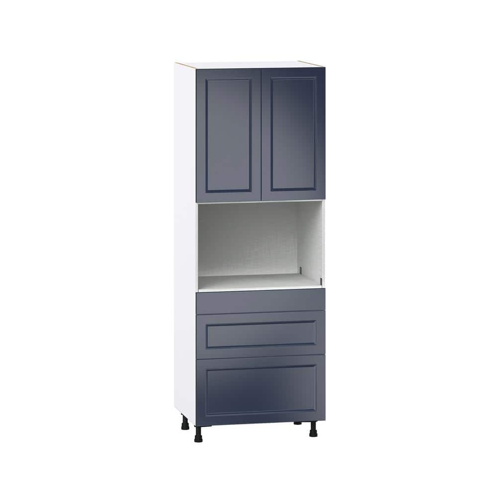 J COLLECTION Devon 30 in. W x 84.5 in. H x 24 in. D Painted Blue Shaker ...