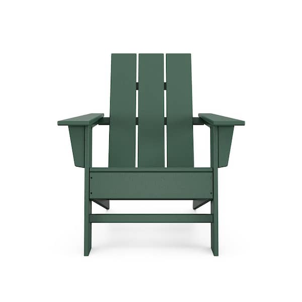 POLYWOOD Grant Park Green HDPE Plastic Modern Adirondack Outdoor